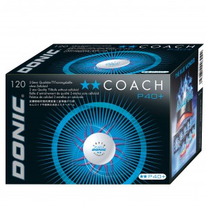 Donic Coach ** P40+ Wit (Doos 120 stuks)-0